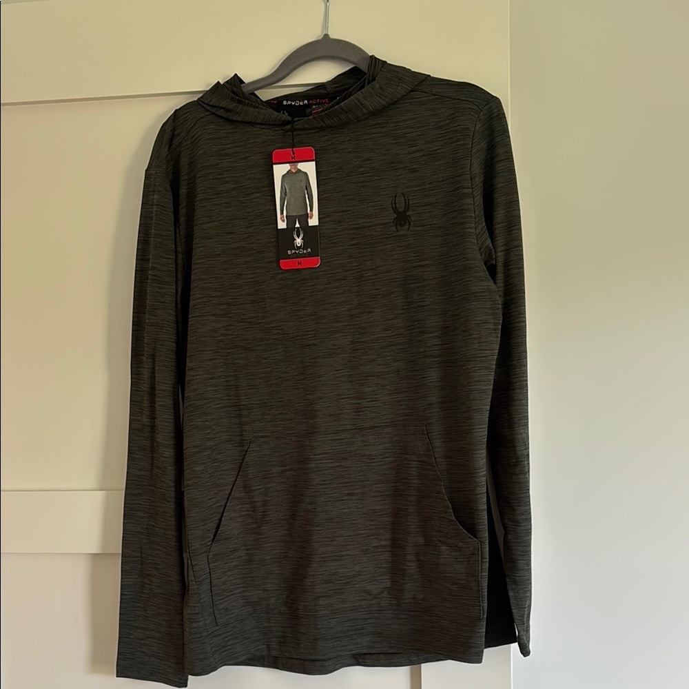 Spyder Men Active Hoodie Size M ProWeb Shirt Performance Moisture Wicking